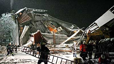 A roof of an ice skating rink collapsed in Bad Reichenhall