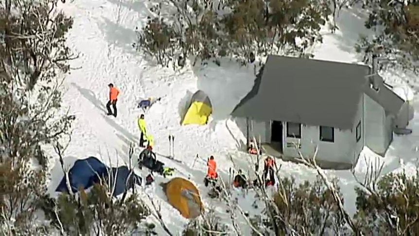 Searchers at Michell Hut