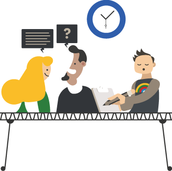 Candidate being interviewed