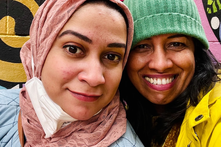 A selfie of Roshana Rasheed and her sister. 