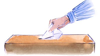Illustration of a person voting