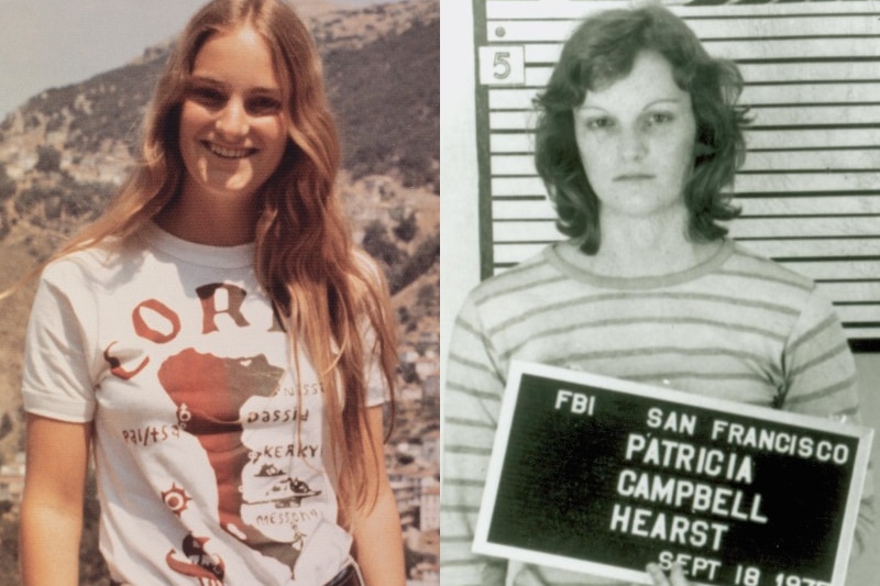 A composite of a young blonde woman and a mugshot of the same woman 