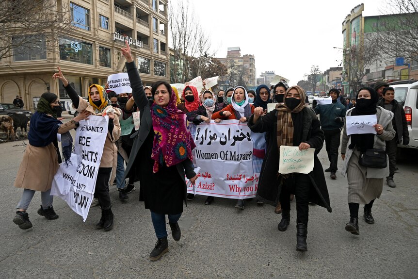 Afghan women protest in Kabul
