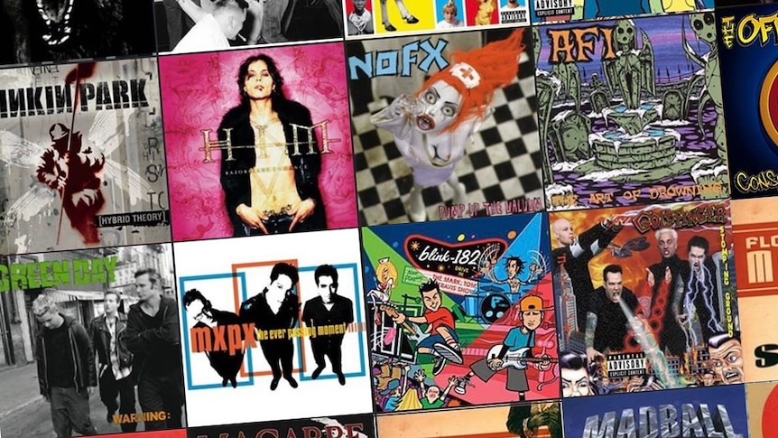 A collage of albums released in the year 2000