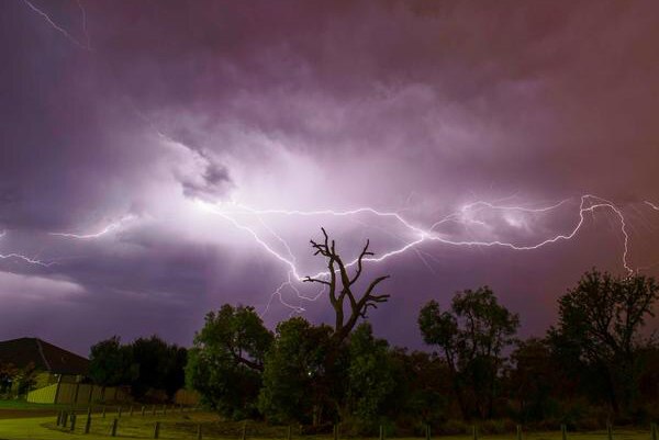 Electrical storm over the Perth suburb of Madeley