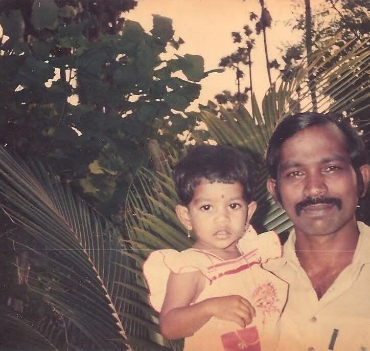 Photo of Saaratha and her father 