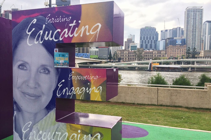 Children's book left on Brisbane sign.