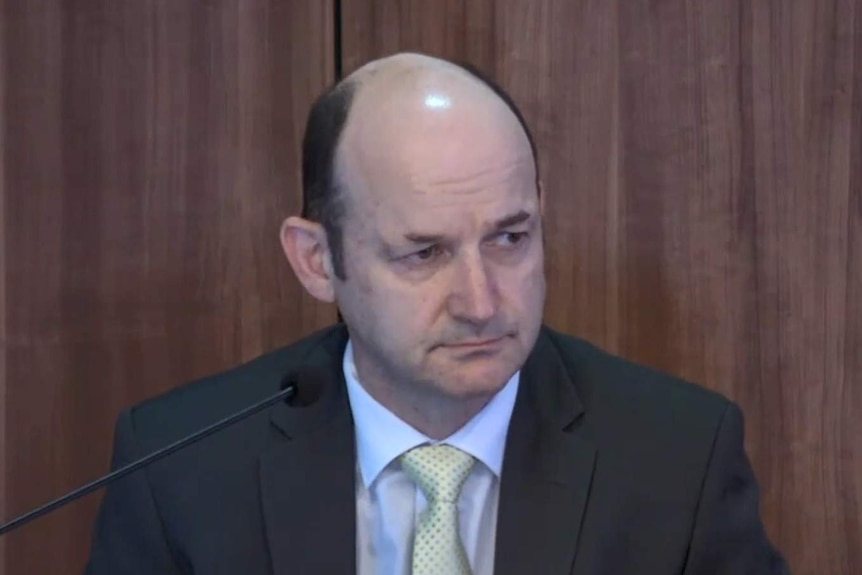 Fin McRae gives evidence at the Royal Commission into Management of Police Informants, January 31, 2020.