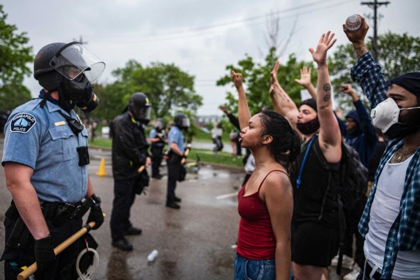 Protesters and police face been facing off for a week in the US over the death of George Floyd in police custody in Minneapolis.
