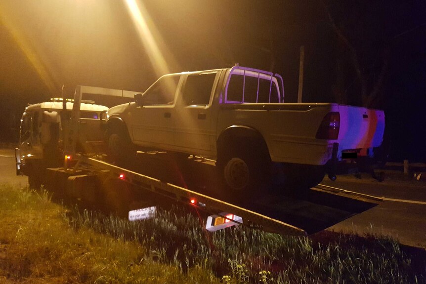 A Holden Rodeo impounded after it was allegedly used to obstruct a speed camera.