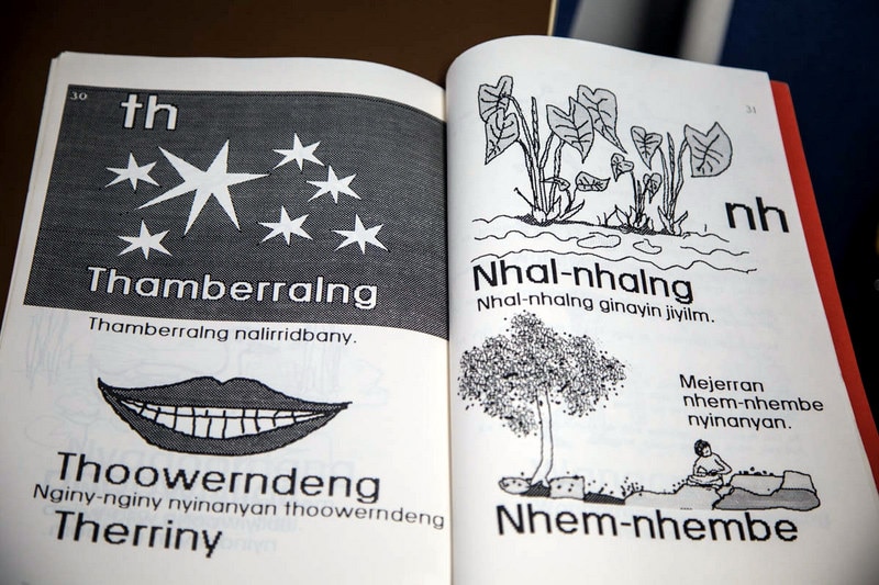 A Miriwoong language alphabet book from the 1980s.