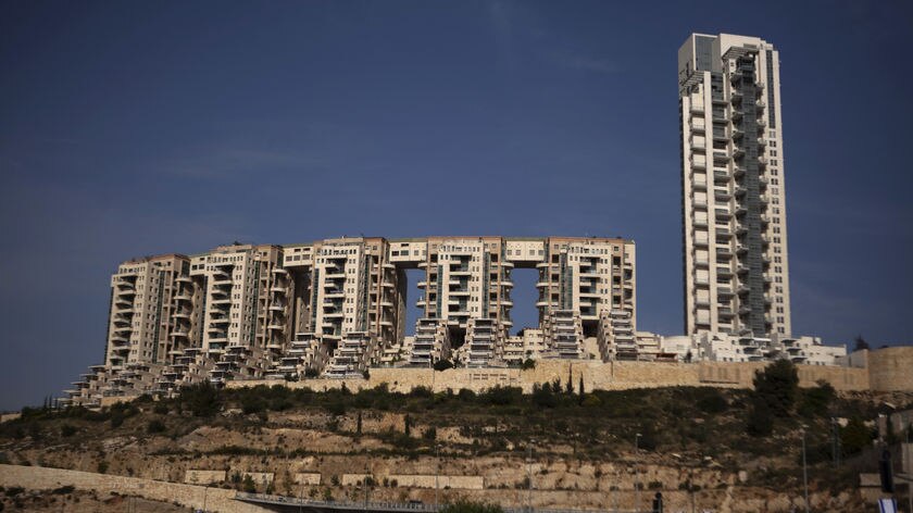 Monumental eyesore: the multi-million-dollar Holyland housing development stands on a hilltop in Jerusalem