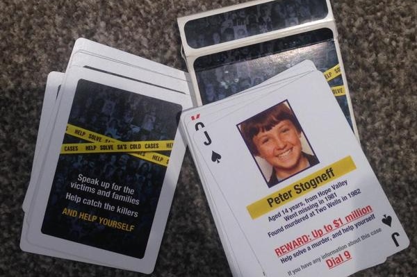 Unsolved cases playing cards