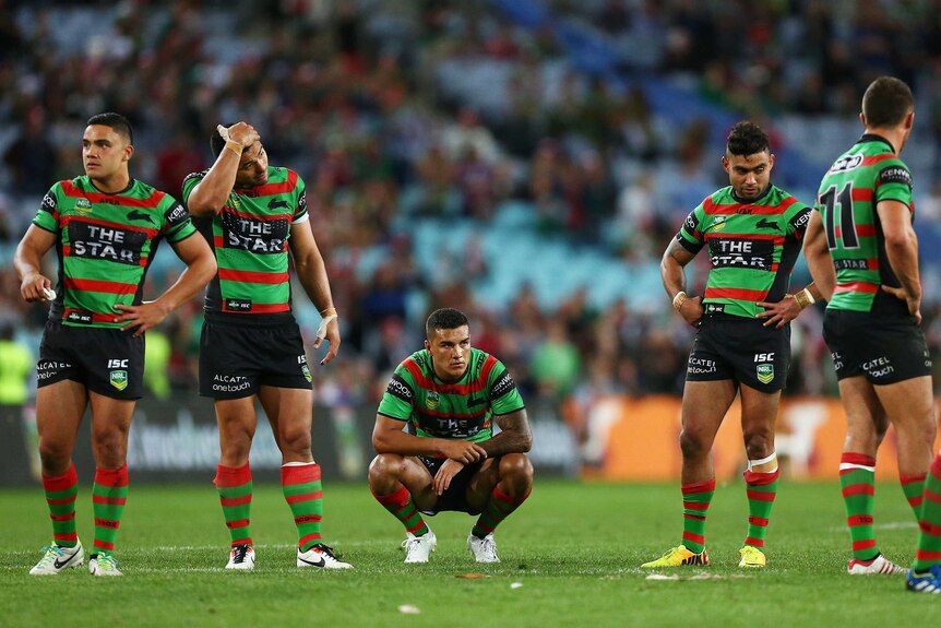 Rabbitohs dejected after prelim final loss