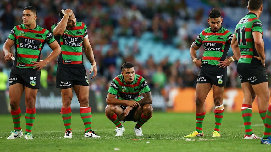 Rabbitohs dejected after prelim final loss