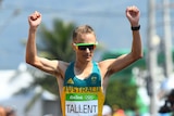 Jared Tallent celebrates a silver medal in the Rio 2016 50km walk