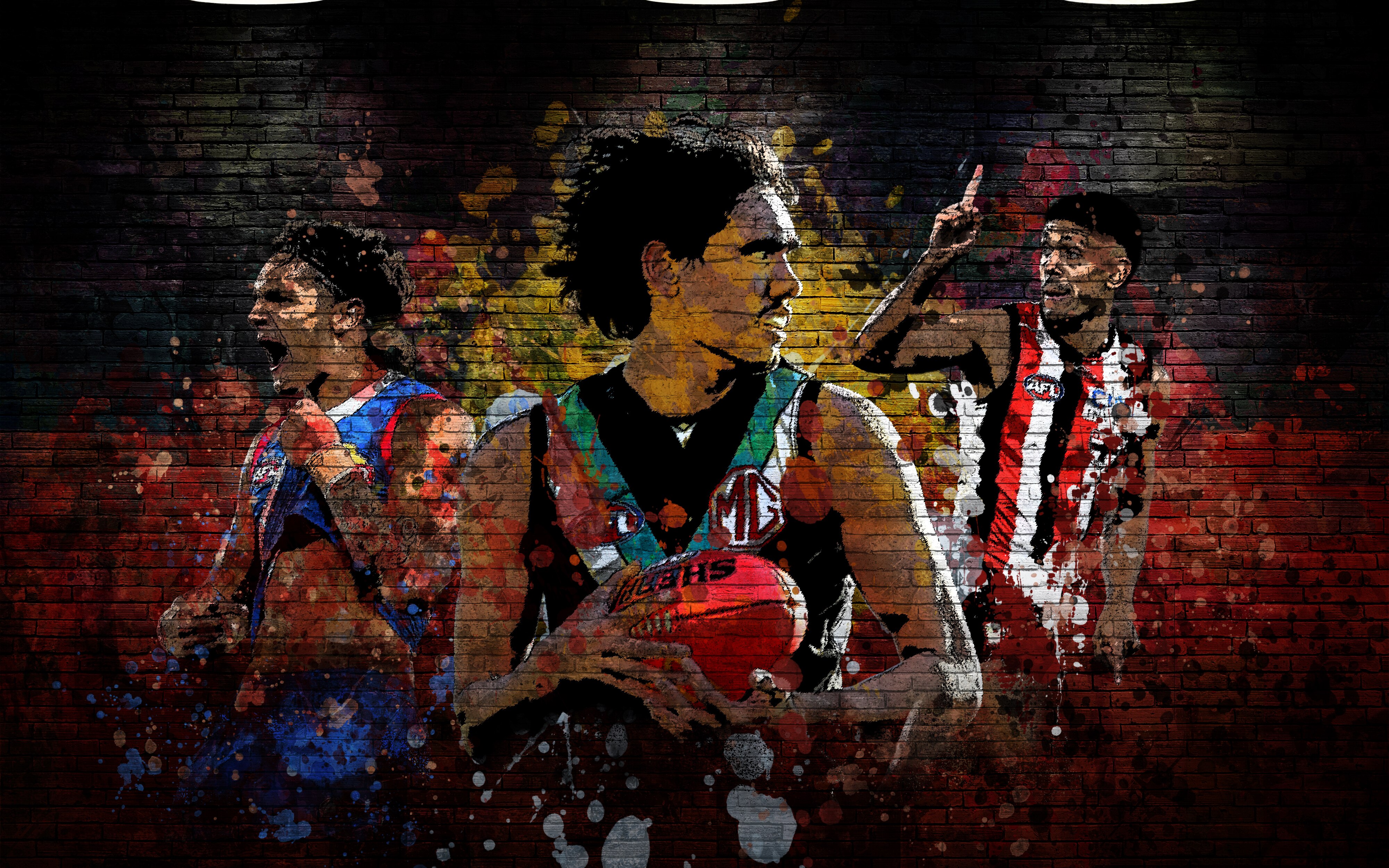 A composite image of First Nations players Jamarra Ugle-Hagan, Jase Burgoyne and Nasiah Wanganeen-Milera
