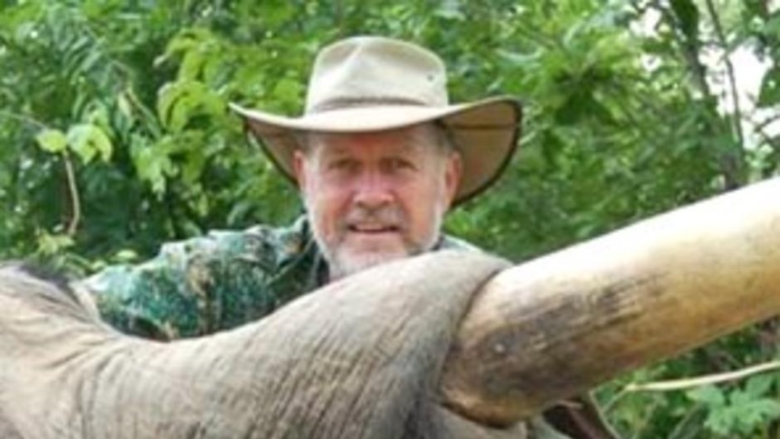 NSW MP Robert Borsak with an elephant shot on safari in Zimbabwe