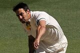 Australia's Mitchell Johnson bowls on day four of first Test against India at Adelaide Oval.