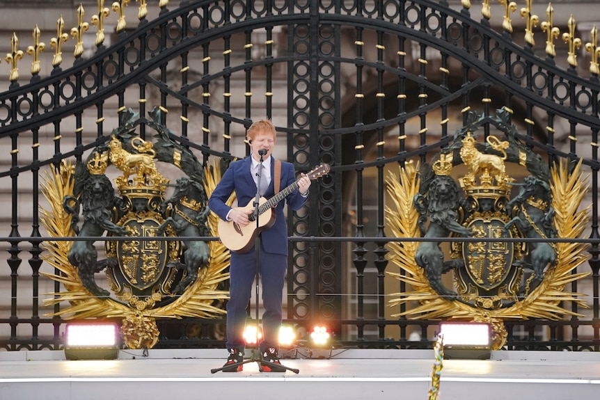 Ed Sheeran performs during the Platinum Jubilee Election.