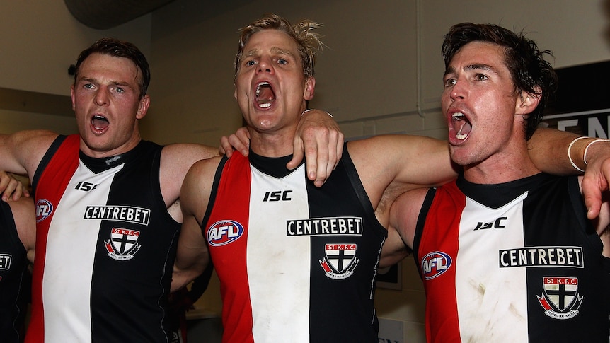 Brendon Goddard, Nick Riewoldt and Lenny Hayes