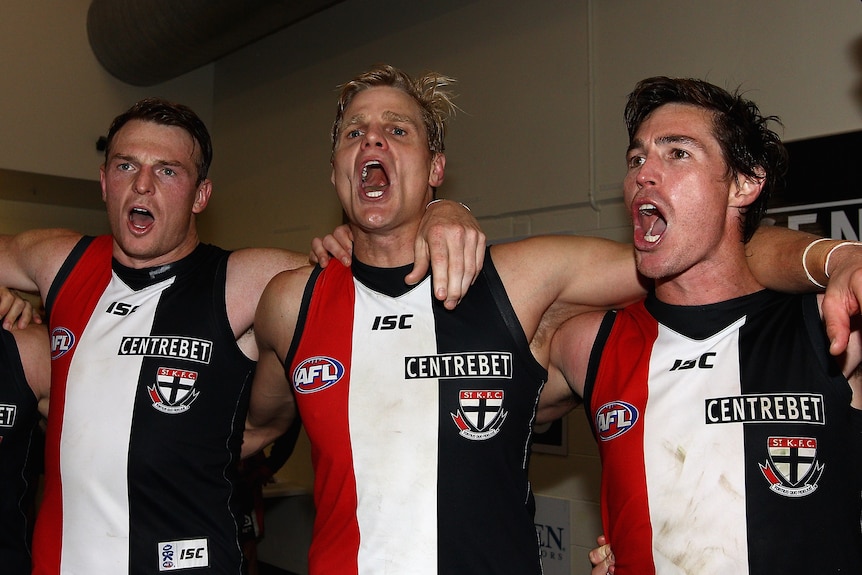 Brendon Goddard, Nick Riewoldt and Lenny Hayes