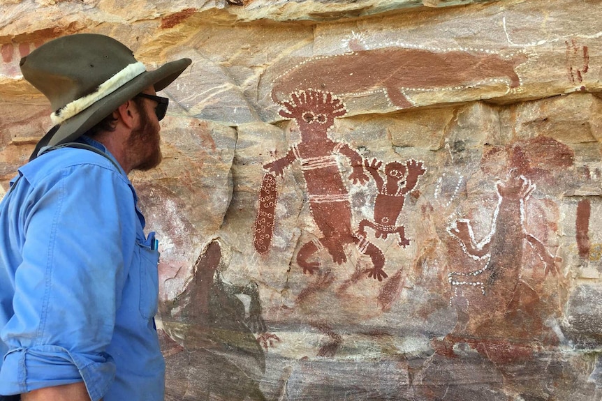 Nick Sundblom looks at rock art figures.