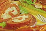 Recipe book page - Zesty Pork Chops and Pork - Sauerkraut Pinwheels