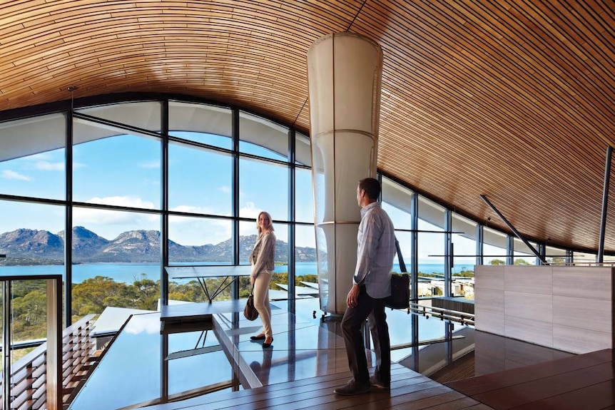 Interior of Saffire Freycinet resort, Coles Bay, Tasmania.