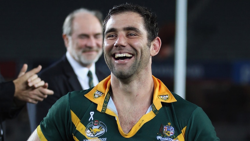 New Australian skipper Cameron Smith walks away with the spoils.