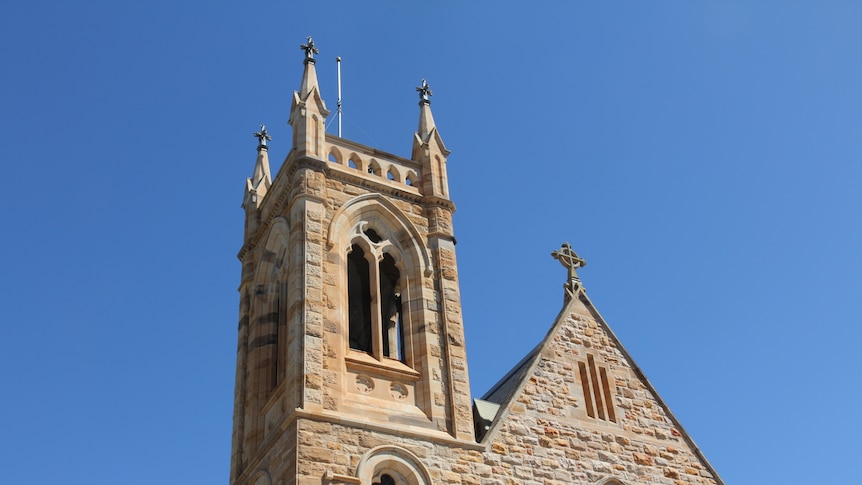 The spire of a catherdal in Wagga Wagga.