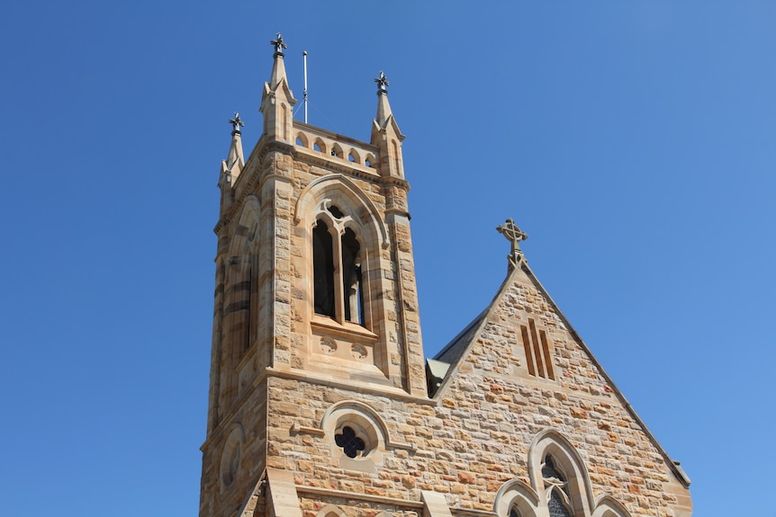The spire of a catherdal in Wagga Wagga.