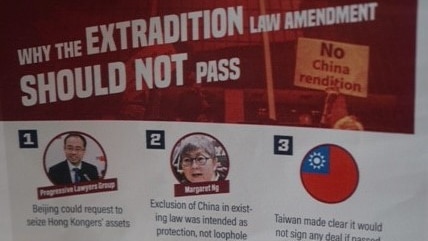 A flyer with the title "Why the extradition law amendment should not pass".