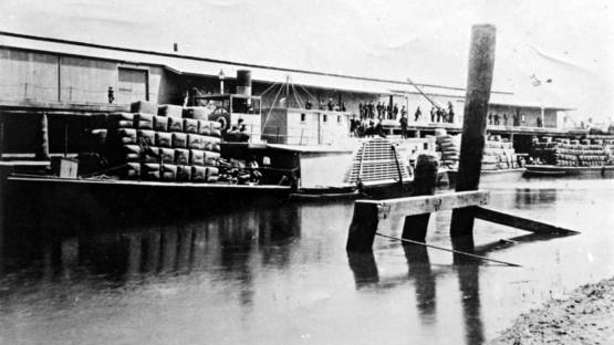 1880's photo of the paddle steamer Rodney
