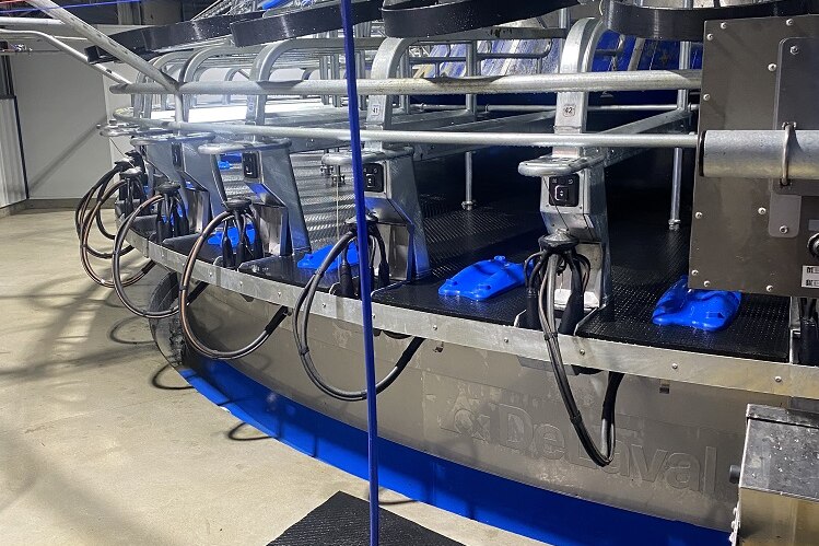 Part of a new rotary dairy in Tasmania for milking cows