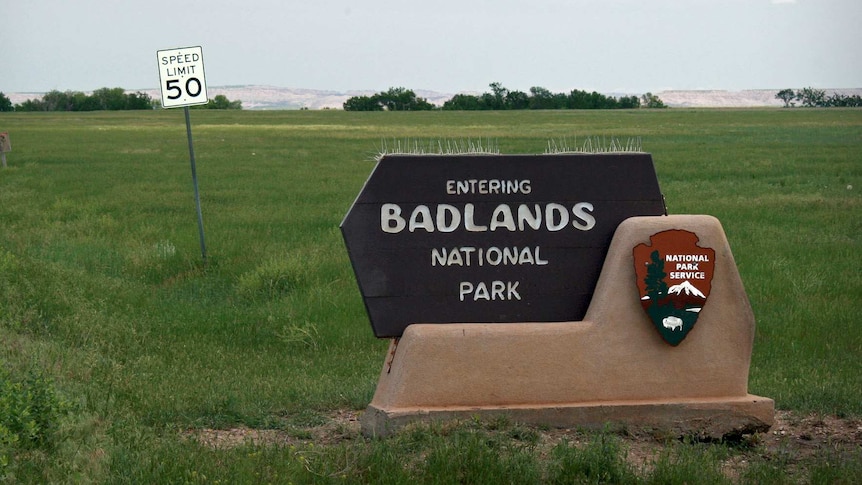 Badlands National Park welcome sign