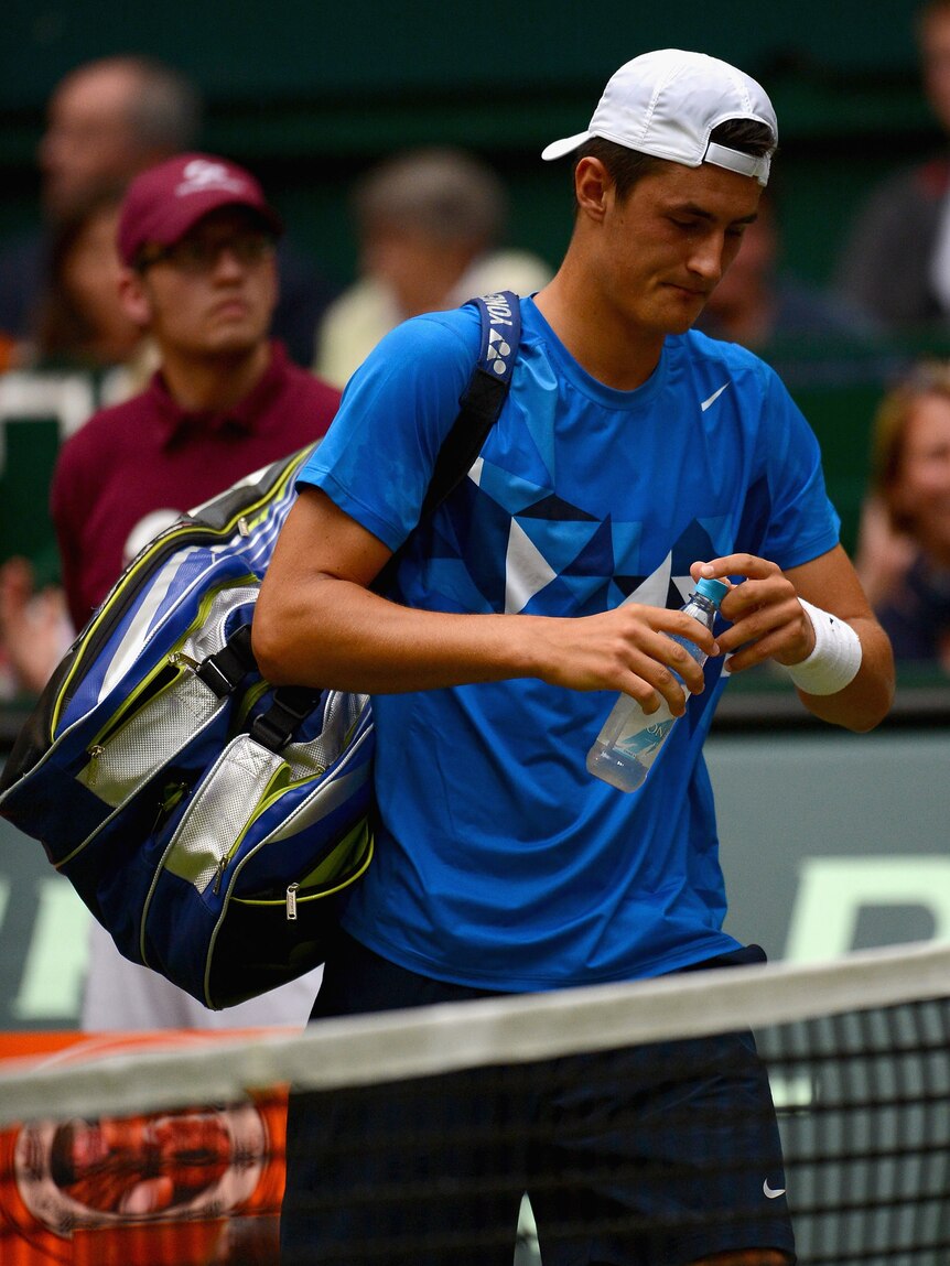 Bernard Tomic gave up his first round match against Tommy Haas due to illness.