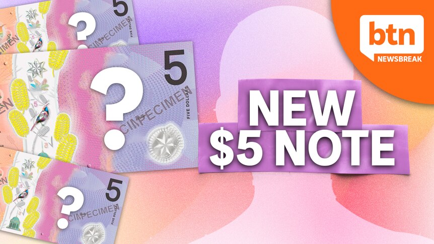 The Australian five dollar note with a silhouette where a portrait of the Queen would have normally been.
