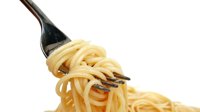 A good generic close-up of a fork picking up spaghetti.