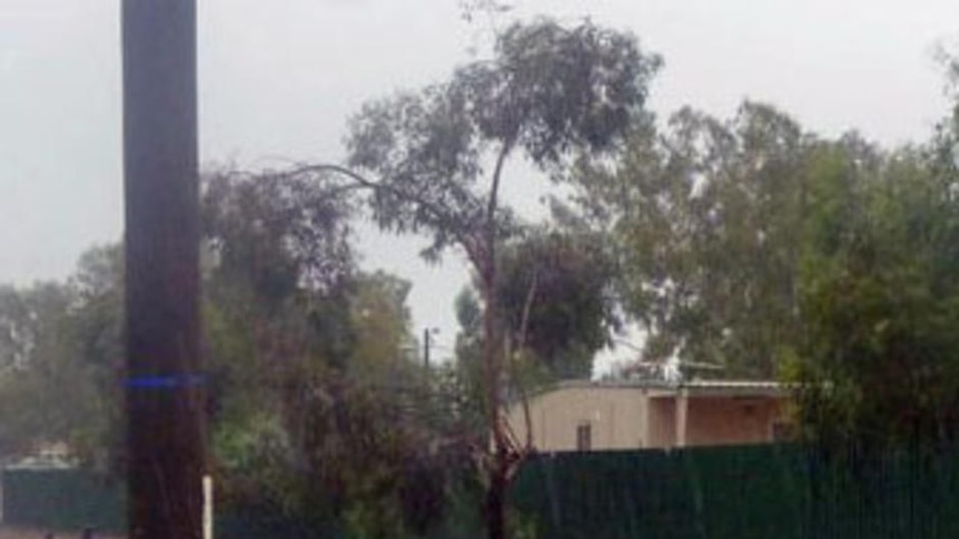 A flooded street in Laverton