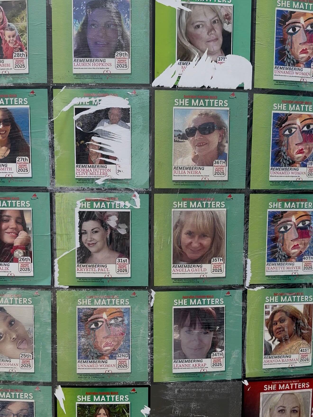 Mural honouring victims of gender violence vandalised for third time