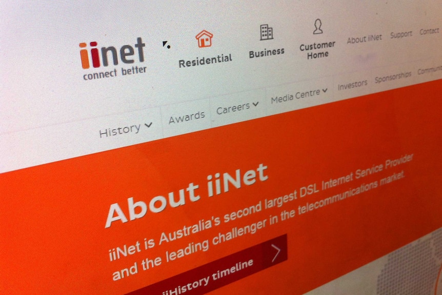 An image of iiNet's website