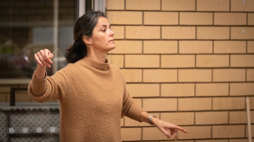 Rachel John conducts a rehearsal of the Classic sounds foundation orchestra.