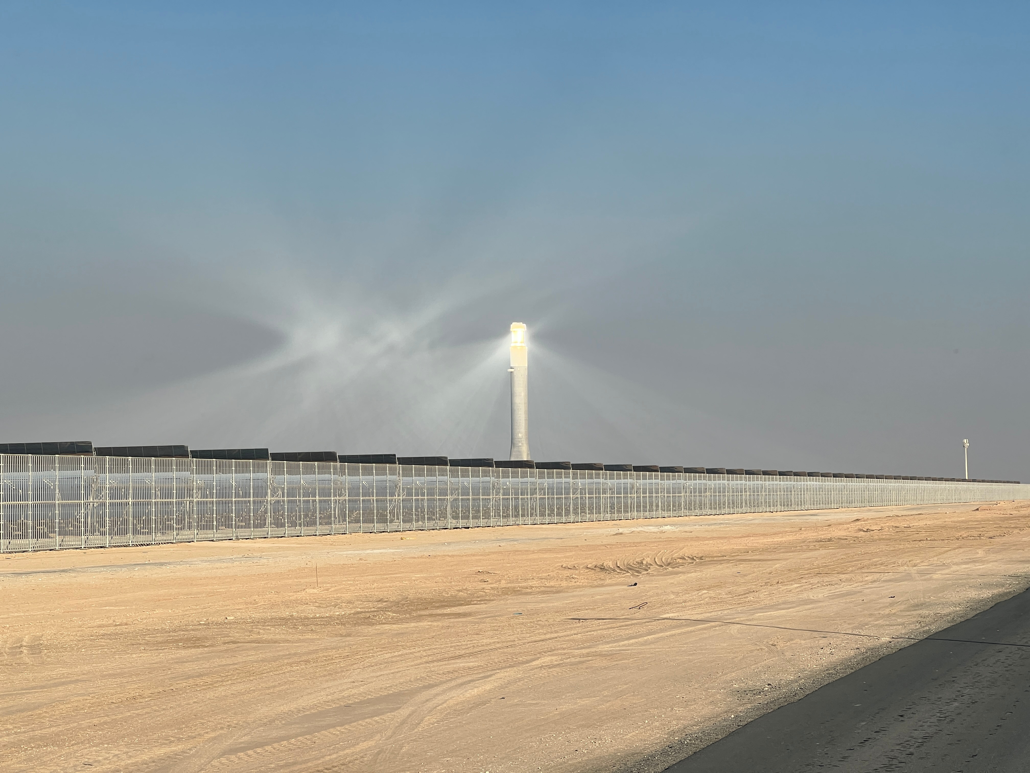The solar beacon at the Noor Energy solar thermal plant.