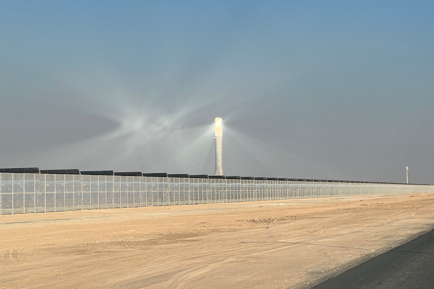 The solar beacon at the Noor Energy solar thermal plant.