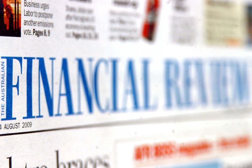 Masthead of Fairfax's Financial Review (file image)