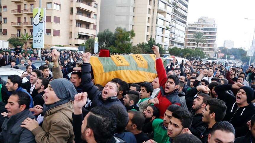 Mohammed Chaar's funeral procession in Beirut