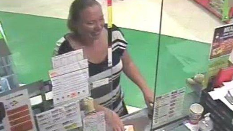 Carlie Sinclair pictured on CCTV.