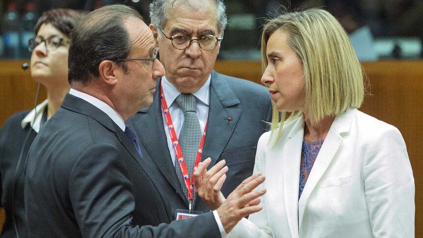 French president Francois Hollande and EU foreign policy chief Federica Mogherini