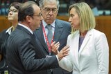 French president Francois Hollande and EU foreign policy chief Federica Mogherini